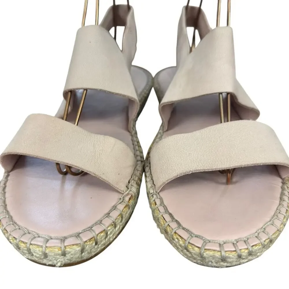 Cole Haan Womens Espadrille Sandals Slingback Pink Shoes Wide Strap Leather 9 B